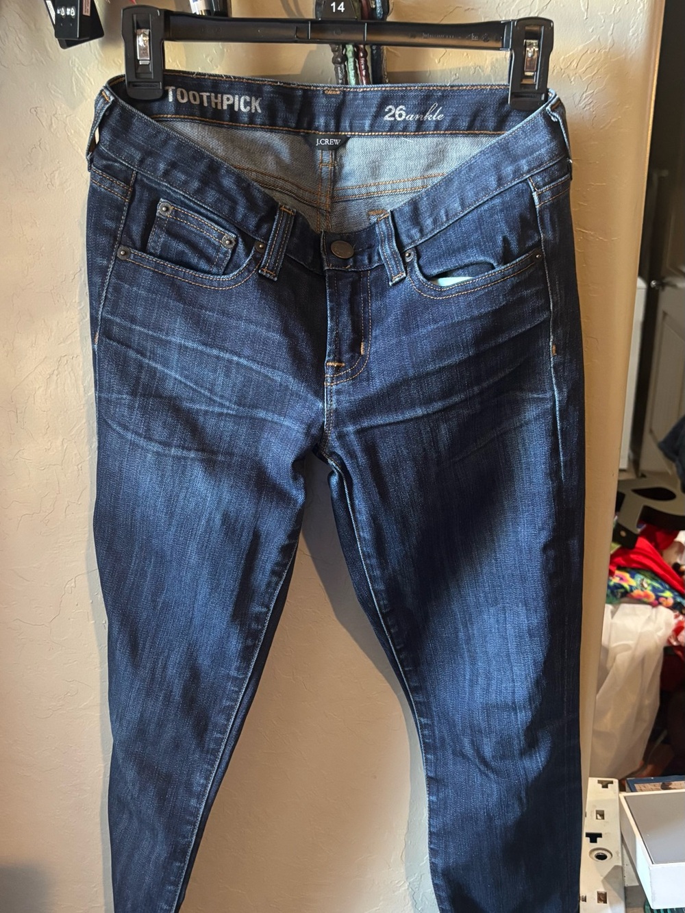 J Crew Toothpick Ankle Jeans Womens 26 Dark Wash Skinny Stretch DM0299